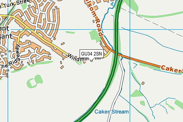 GU34 2SN map - OS VectorMap District (Ordnance Survey)