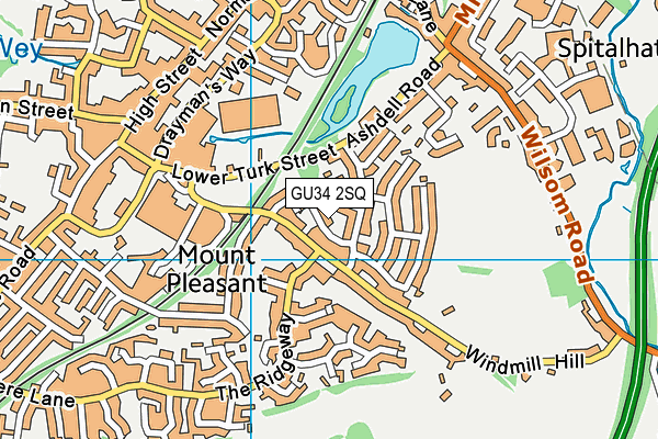 GU34 2SQ map - OS VectorMap District (Ordnance Survey)