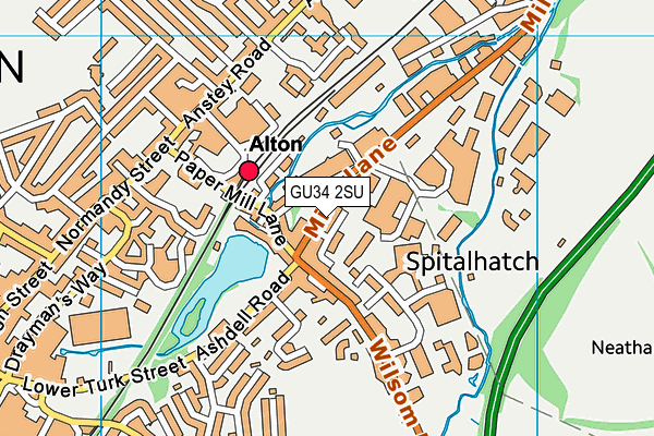 GU34 2SU map - OS VectorMap District (Ordnance Survey)