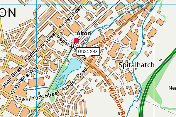 GU34 2SX map - OS VectorMap District (Ordnance Survey)