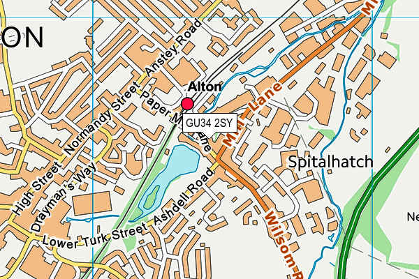 GU34 2SY map - OS VectorMap District (Ordnance Survey)