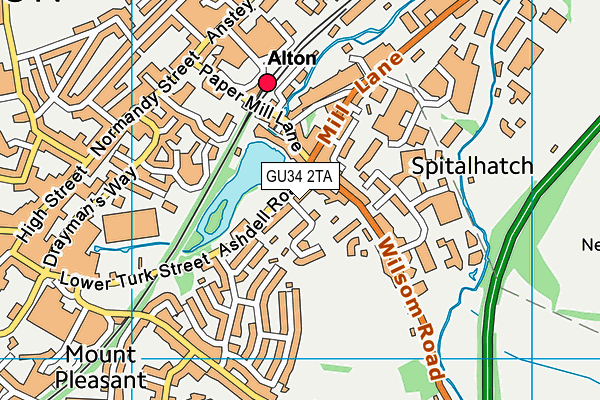 GU34 2TA map - OS VectorMap District (Ordnance Survey)