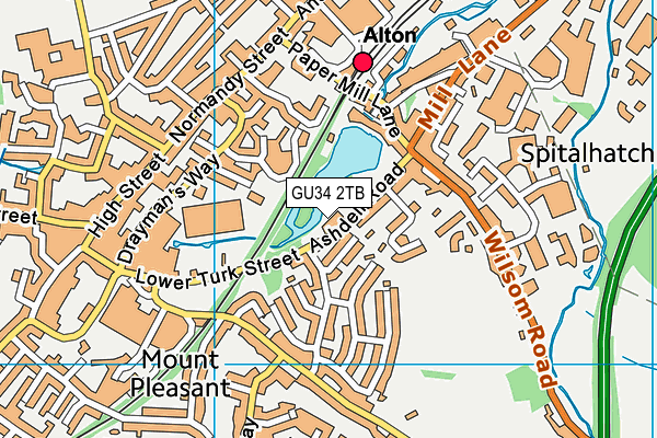 GU34 2TB map - OS VectorMap District (Ordnance Survey)