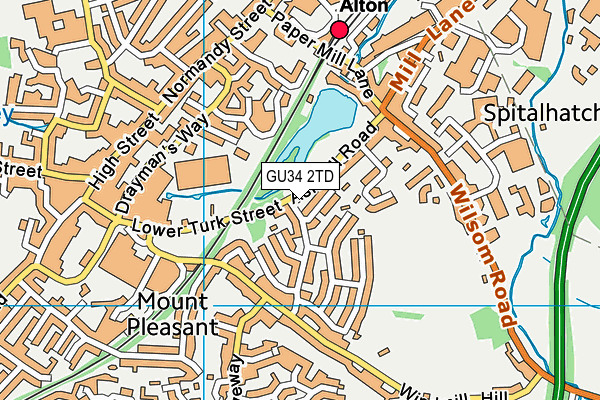 GU34 2TD map - OS VectorMap District (Ordnance Survey)