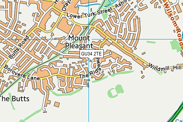 GU34 2TE map - OS VectorMap District (Ordnance Survey)