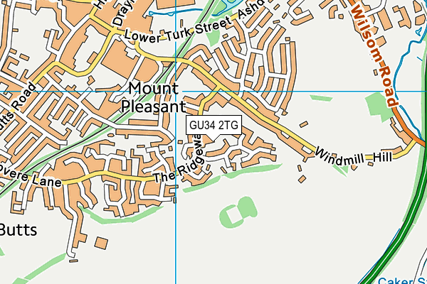 GU34 2TG map - OS VectorMap District (Ordnance Survey)