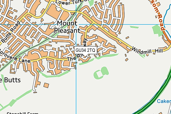 GU34 2TQ map - OS VectorMap District (Ordnance Survey)