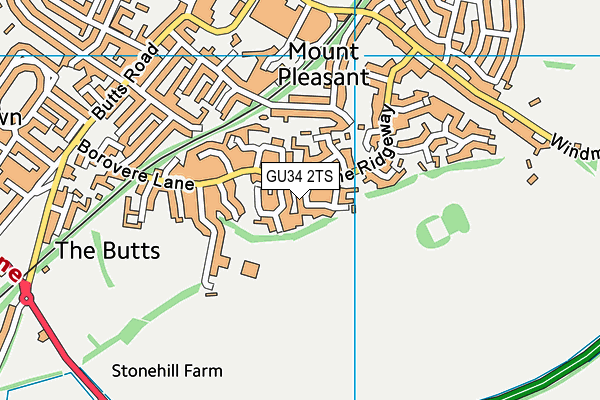 GU34 2TS map - OS VectorMap District (Ordnance Survey)