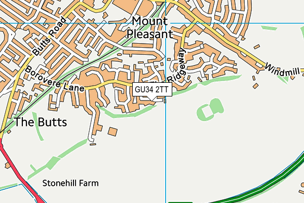 GU34 2TT map - OS VectorMap District (Ordnance Survey)