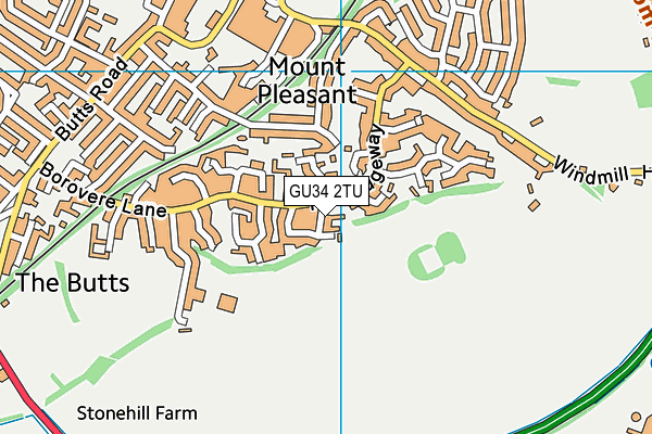 GU34 2TU map - OS VectorMap District (Ordnance Survey)