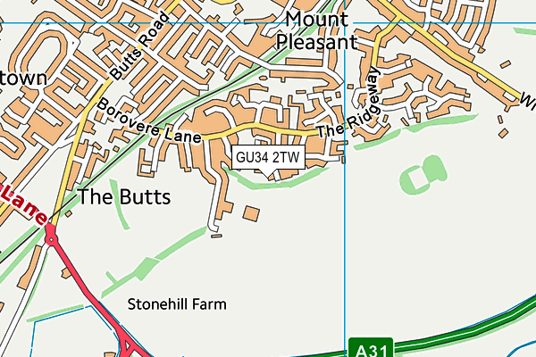 GU34 2TW map - OS VectorMap District (Ordnance Survey)