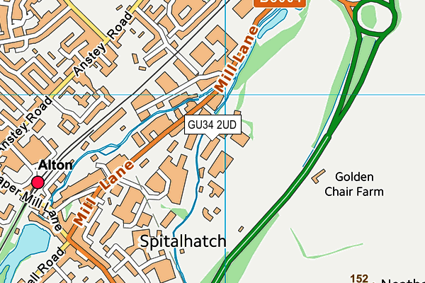 GU34 2UD map - OS VectorMap District (Ordnance Survey)