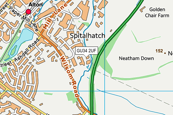 GU34 2UF map - OS VectorMap District (Ordnance Survey)