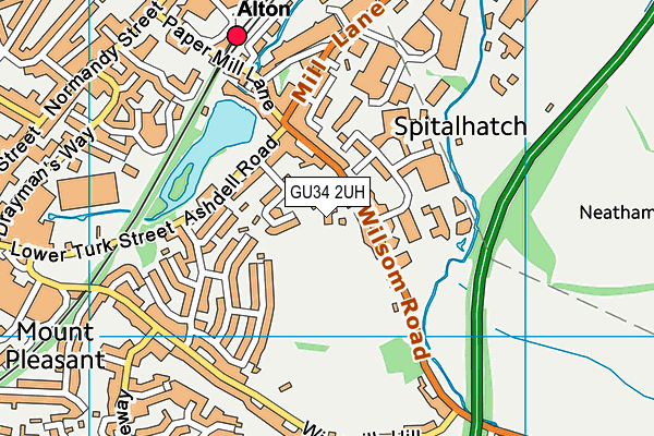 GU34 2UH map - OS VectorMap District (Ordnance Survey)