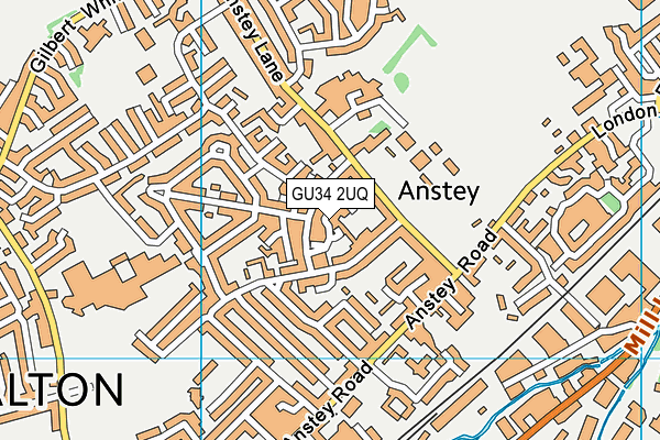 GU34 2UQ map - OS VectorMap District (Ordnance Survey)