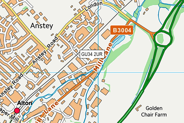 GU34 2UR map - OS VectorMap District (Ordnance Survey)