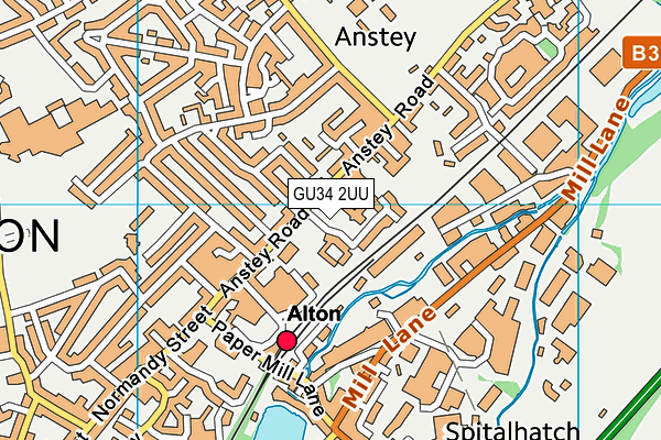 GU34 2UU map - OS VectorMap District (Ordnance Survey)