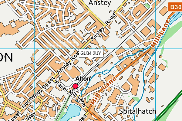 GU34 2UY map - OS VectorMap District (Ordnance Survey)