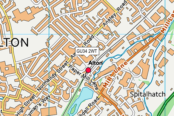 GU34 2WT map - OS VectorMap District (Ordnance Survey)