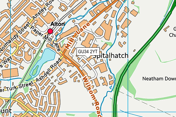 GU34 2YT map - OS VectorMap District (Ordnance Survey)