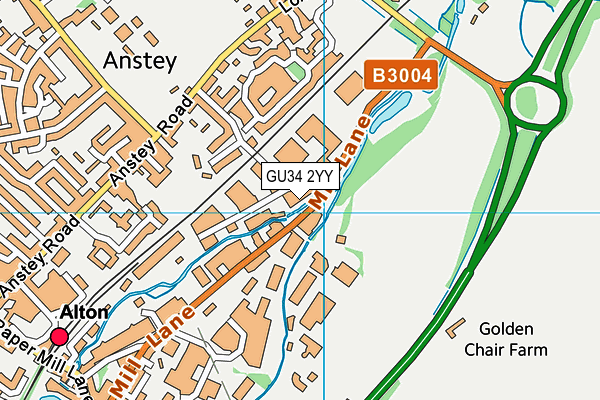 GU34 2YY map - OS VectorMap District (Ordnance Survey)