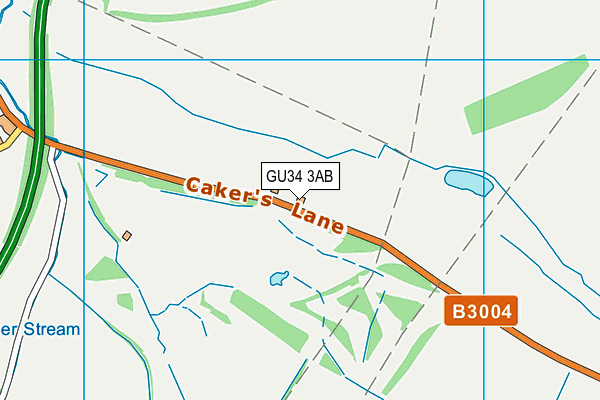 GU34 3AB map - OS VectorMap District (Ordnance Survey)