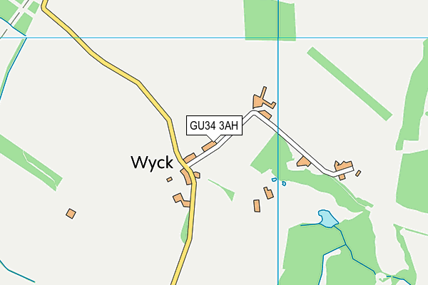 GU34 3AH map - OS VectorMap District (Ordnance Survey)