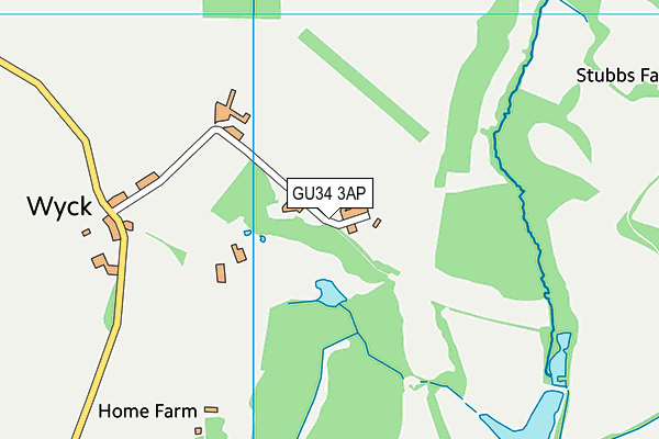 GU34 3AP map - OS VectorMap District (Ordnance Survey)