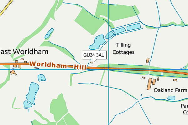 GU34 3AU map - OS VectorMap District (Ordnance Survey)