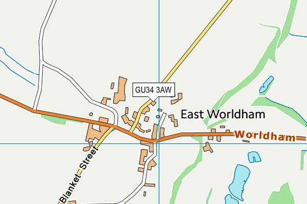 GU34 3AW map - OS VectorMap District (Ordnance Survey)