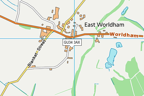 GU34 3AX map - OS VectorMap District (Ordnance Survey)