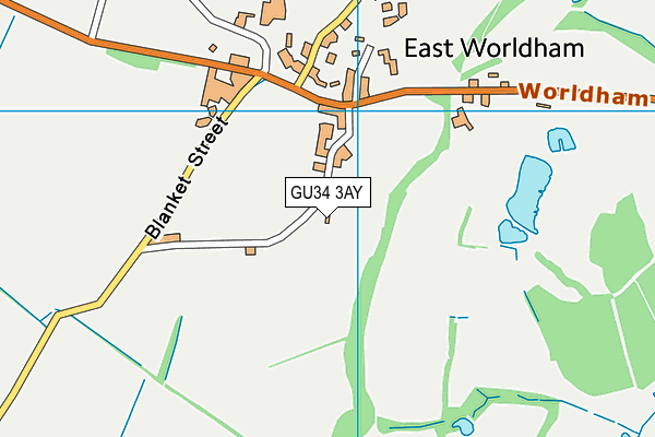 GU34 3AY map - OS VectorMap District (Ordnance Survey)