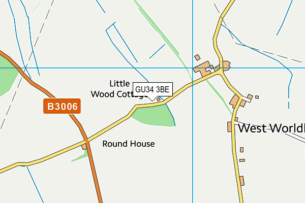 GU34 3BE map - OS VectorMap District (Ordnance Survey)