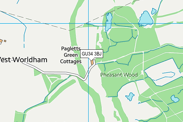 GU34 3BJ map - OS VectorMap District (Ordnance Survey)