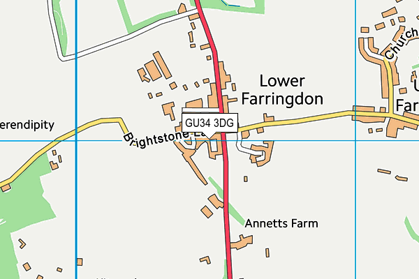 GU34 3DG map - OS VectorMap District (Ordnance Survey)