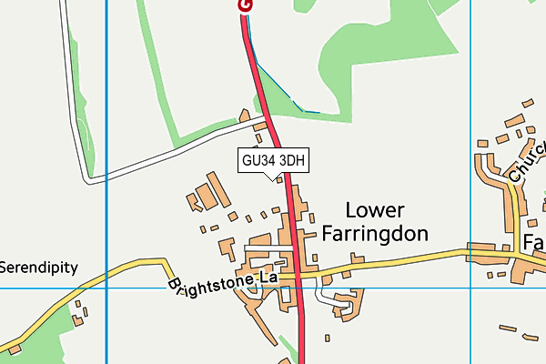 GU34 3DH map - OS VectorMap District (Ordnance Survey)