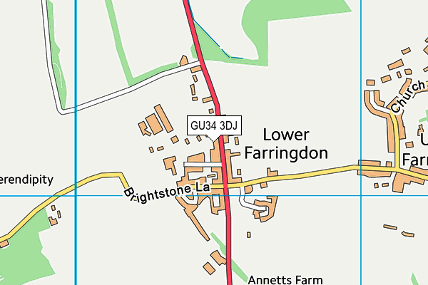 GU34 3DJ map - OS VectorMap District (Ordnance Survey)