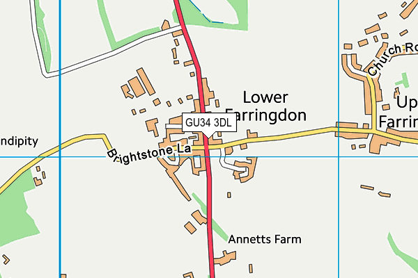 GU34 3DL map - OS VectorMap District (Ordnance Survey)