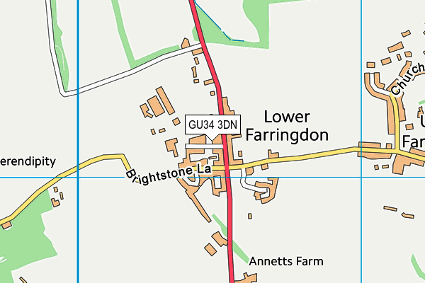 GU34 3DN map - OS VectorMap District (Ordnance Survey)