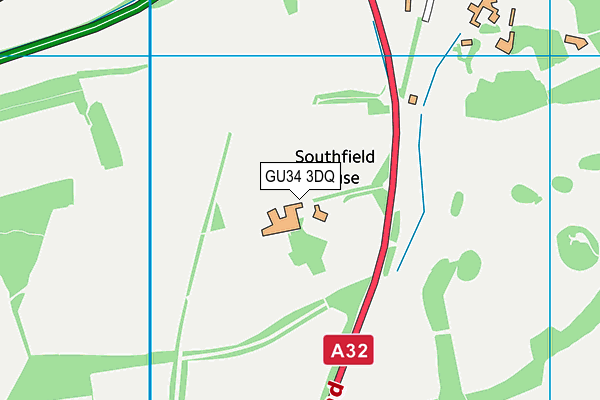 GU34 3DQ map - OS VectorMap District (Ordnance Survey)