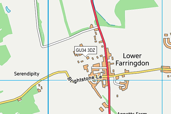 GU34 3DZ map - OS VectorMap District (Ordnance Survey)
