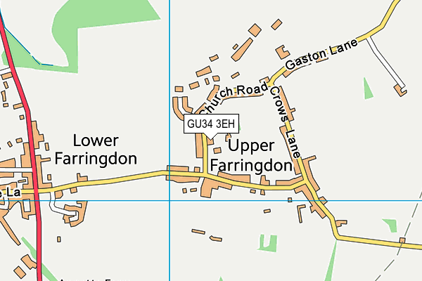 GU34 3EH map - OS VectorMap District (Ordnance Survey)