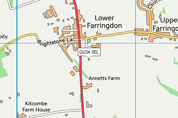 GU34 3EL map - OS VectorMap District (Ordnance Survey)