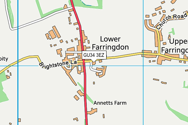 GU34 3EZ map - OS VectorMap District (Ordnance Survey)