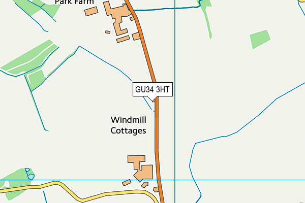 GU34 3HT map - OS VectorMap District (Ordnance Survey)