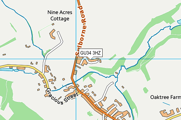 GU34 3HZ map - OS VectorMap District (Ordnance Survey)