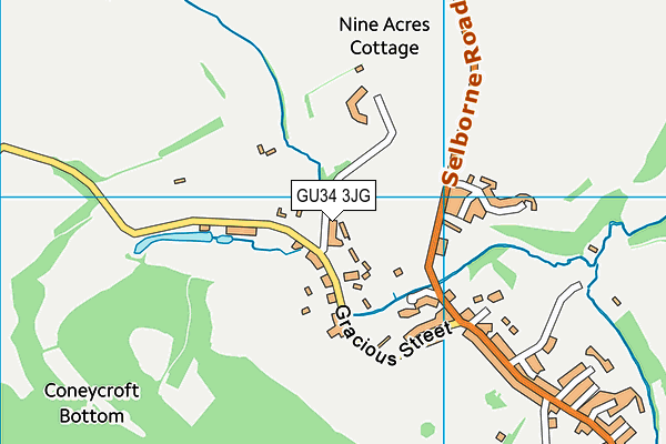 GU34 3JG map - OS VectorMap District (Ordnance Survey)