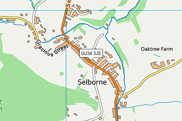 GU34 3JS map - OS VectorMap District (Ordnance Survey)