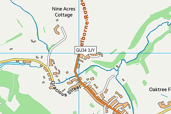 GU34 3JY map - OS VectorMap District (Ordnance Survey)