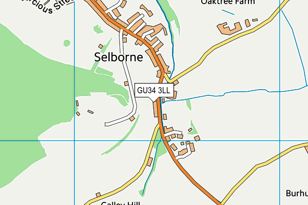 GU34 3LL map - OS VectorMap District (Ordnance Survey)